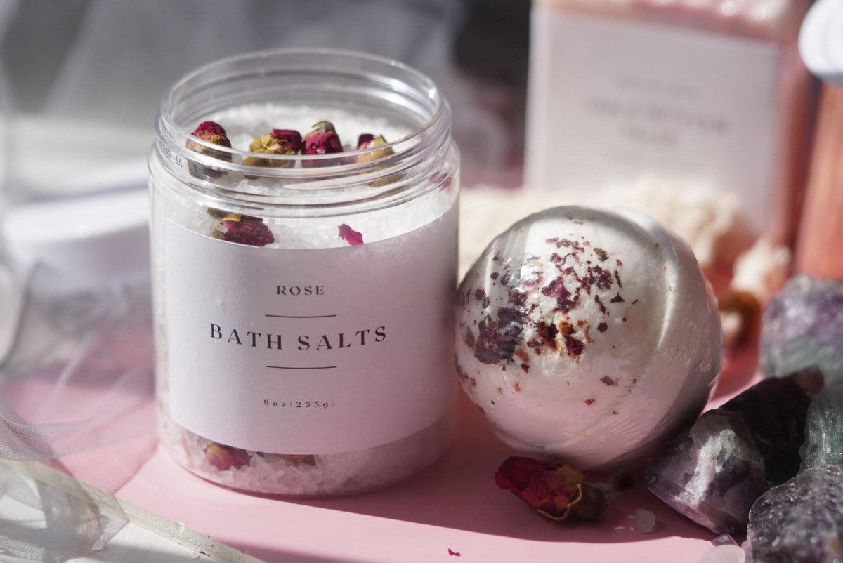 Rose Thinking of You Spa Gift Set of 2 | Bath Salts and Bath Bomb