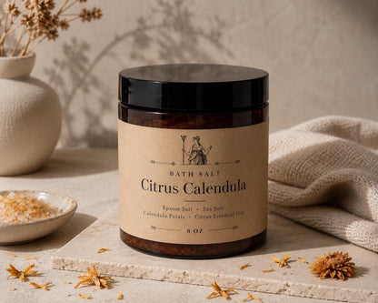 Bath Salt Gift Set, Citrus Calendula and Honey Oat Soap