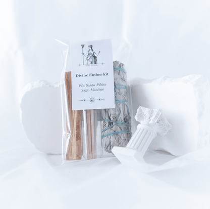 Sacred Smoke Trio– Sage, Palo Santo and Matches Kit.