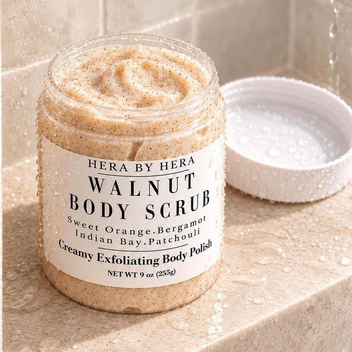 Walnut Body Scrub, Creamy Indian Bay Exfoliator with Sweet Orange, 9 oz