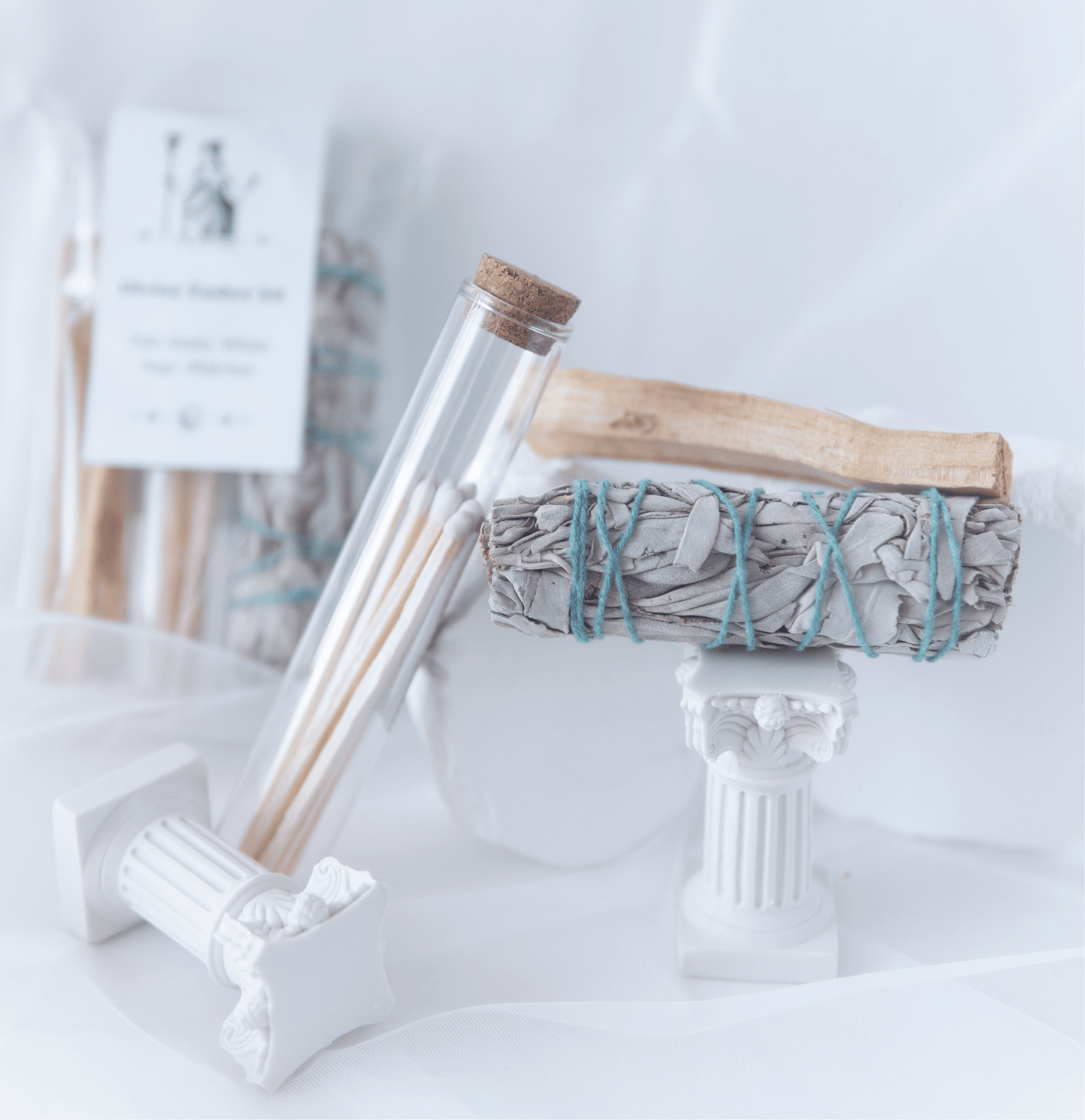 Sacred Smoke Trio– Sage, Palo Santo and Matches Kit.