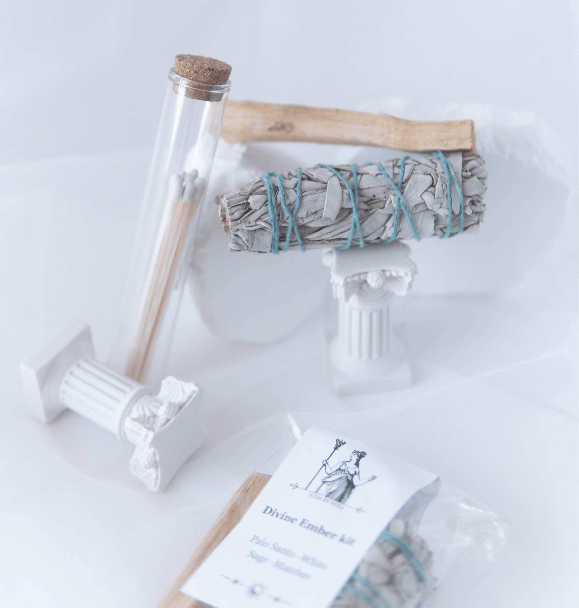 Sacred Smoke Trio– Sage, Palo Santo and Matches Kit.