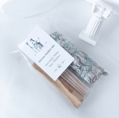 Sacred Smoke Trio– Sage, Palo Santo and Matches Kit.