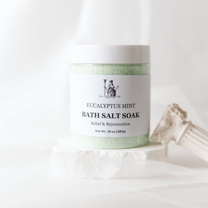 Eucalyptus Peppermint Epsom Salt Bath Set for invigorating spa ritual and muscle-soothing relaxation.  Gifts For Her