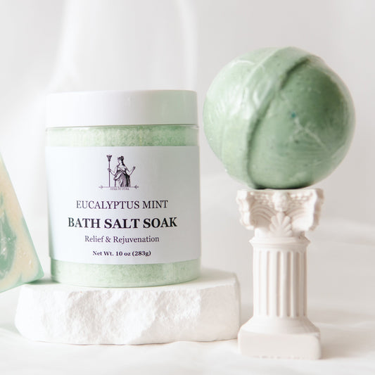 Eucalyptus Peppermint Epsom Salt Bath Set for a refreshing spa ritual.  Gifts For Her