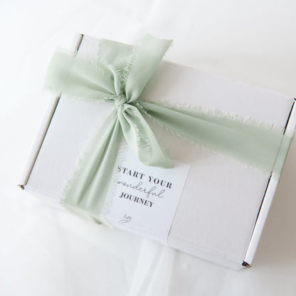 Eucalyptus Epsom salt bath set with soap, bath bomb, and salts in decorative box.