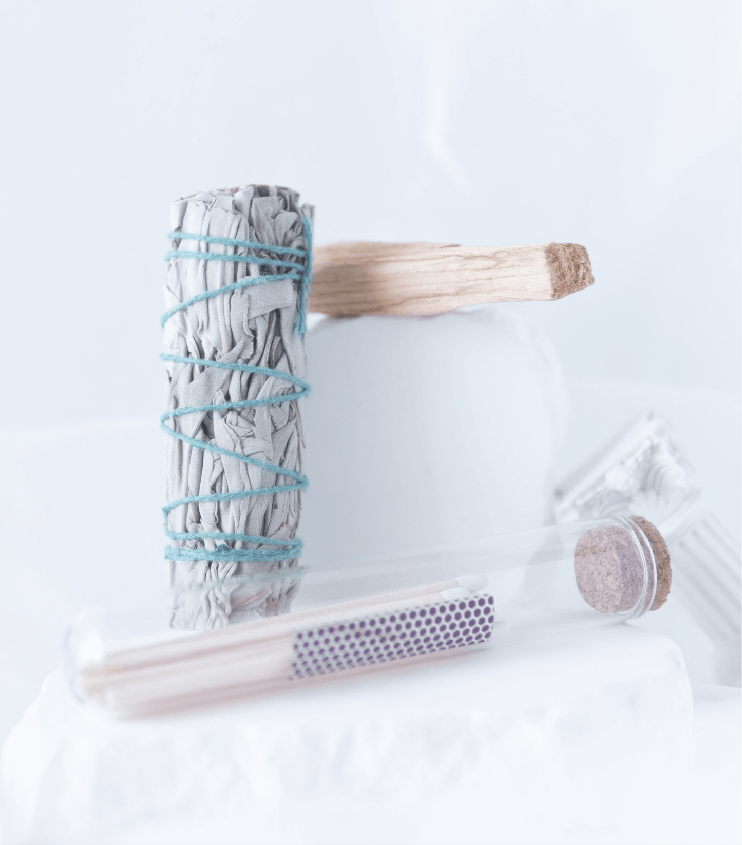 Sacred Smoke Trio– Sage, Palo Santo and Matches Kit.