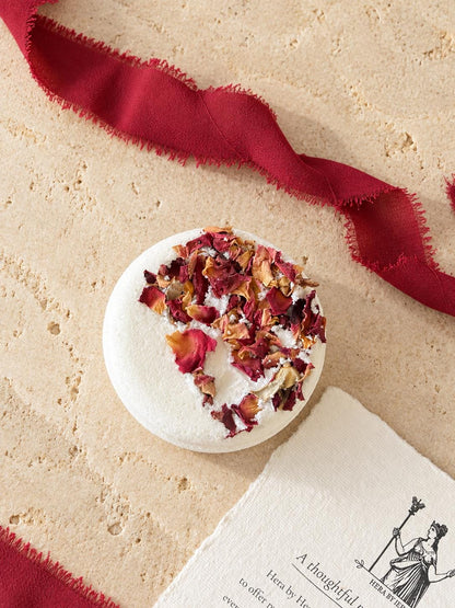 Bath Gift Set, Rose Chamomile Epsom Salt Soak With Fizzy Bombs