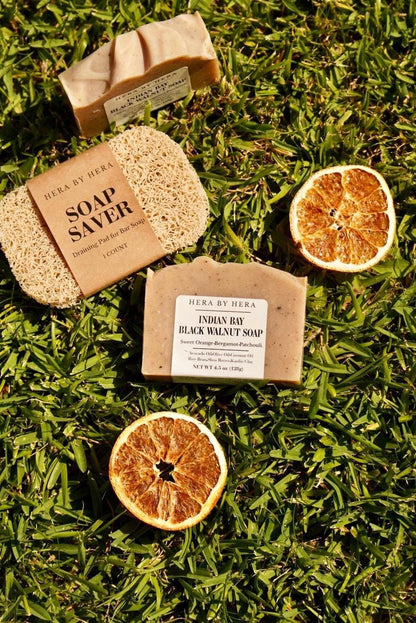 Exfoliating Walnut Scrub Set | Spa Gift Set | Indian Bay Soap Bar With Black Walnut