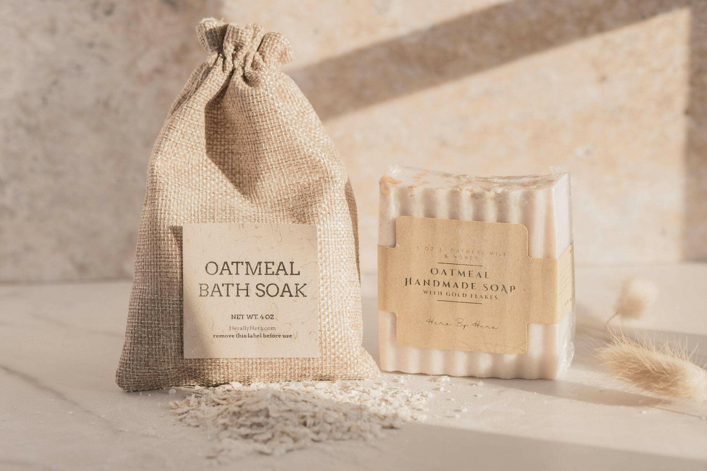 Bath Salts Gift Set with Bath bomb & soap | Christmas Stocking Stuffers Unique Holiday Gift For Her | Oatmeal Milk and Honey.