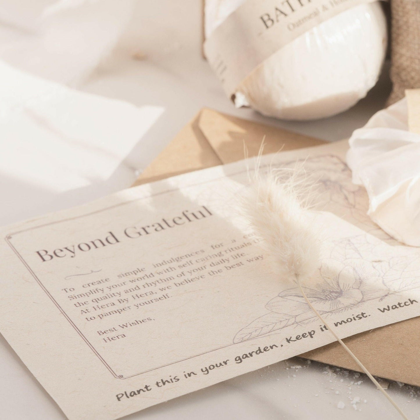 The Luxe Oatmeal Milk and Honey Bath Spa Box with bath bomb, soap, candles, and accessories for elevated self-care. Gift For Her